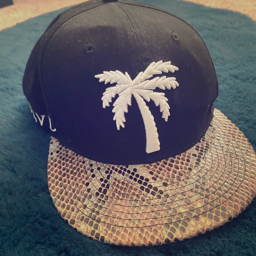 BLVD Black Snakeskin Palm Logo SnapBack